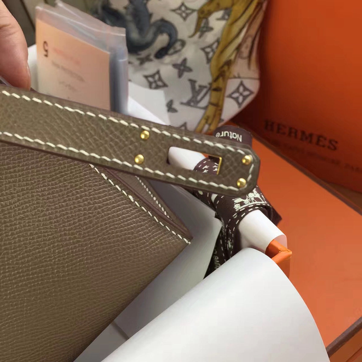 Hermès 18 Etoup Mini Kelly Pochette Epsom leather Gold hardware
