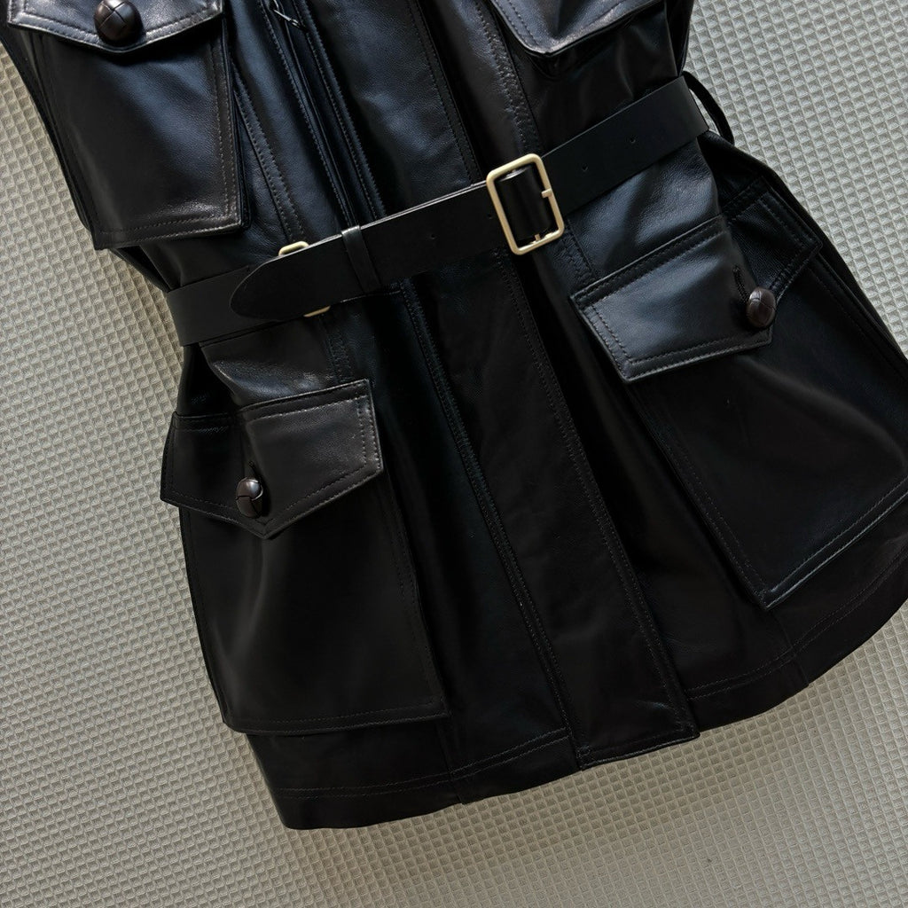 Louis Vuitton 1AFEC4 Sleeveless Leather Safari Jacket