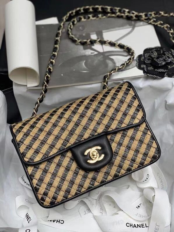 Chanel Raffia, Jute Thread small flap bag