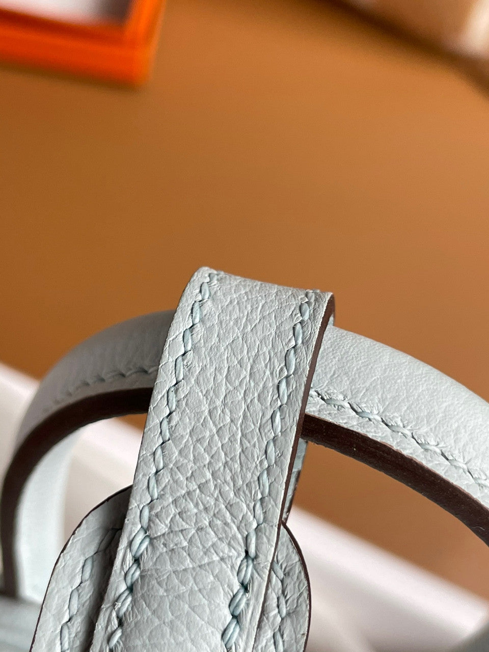 Hermes Mini Lindy 20cm Bag  Blue Haze Togo Leather Palladium Hardware