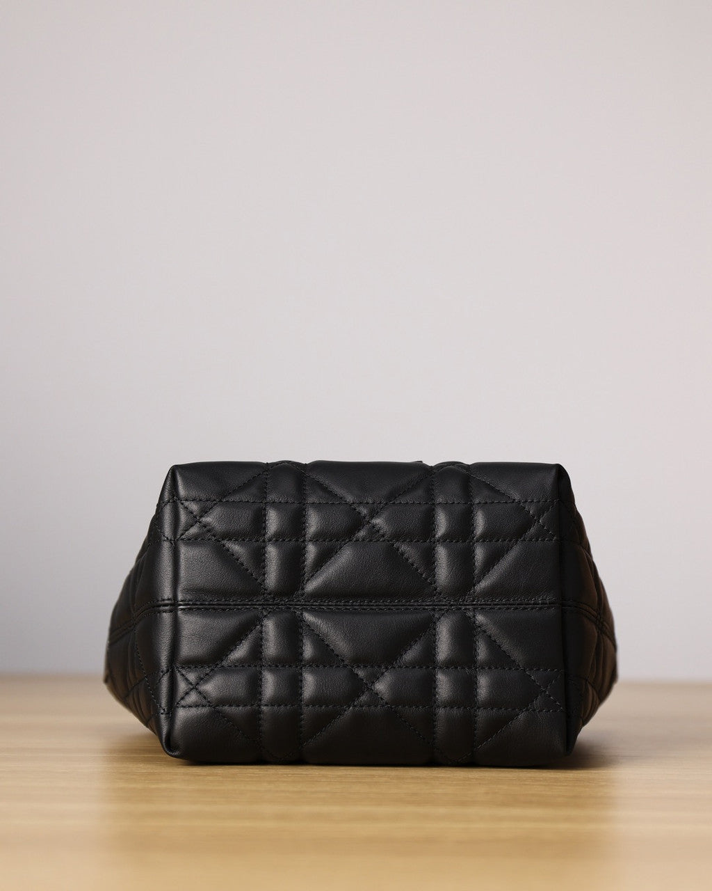 Christian Dior Small Dior Toujours Vertical Tote Bag Black Macrocannage Crinkled Calfskin
