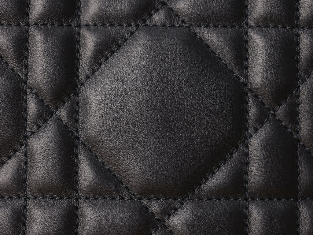 Christian Dior Small Dior Toujours Vertical Tote Bag Black Macrocannage Crinkled Calfskin