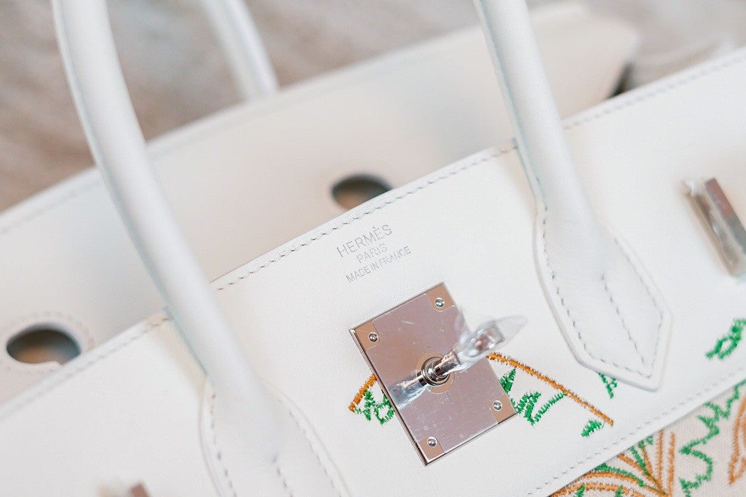 [Online Exclusive]Hermes Faubourg Tropical Birkin 30 White