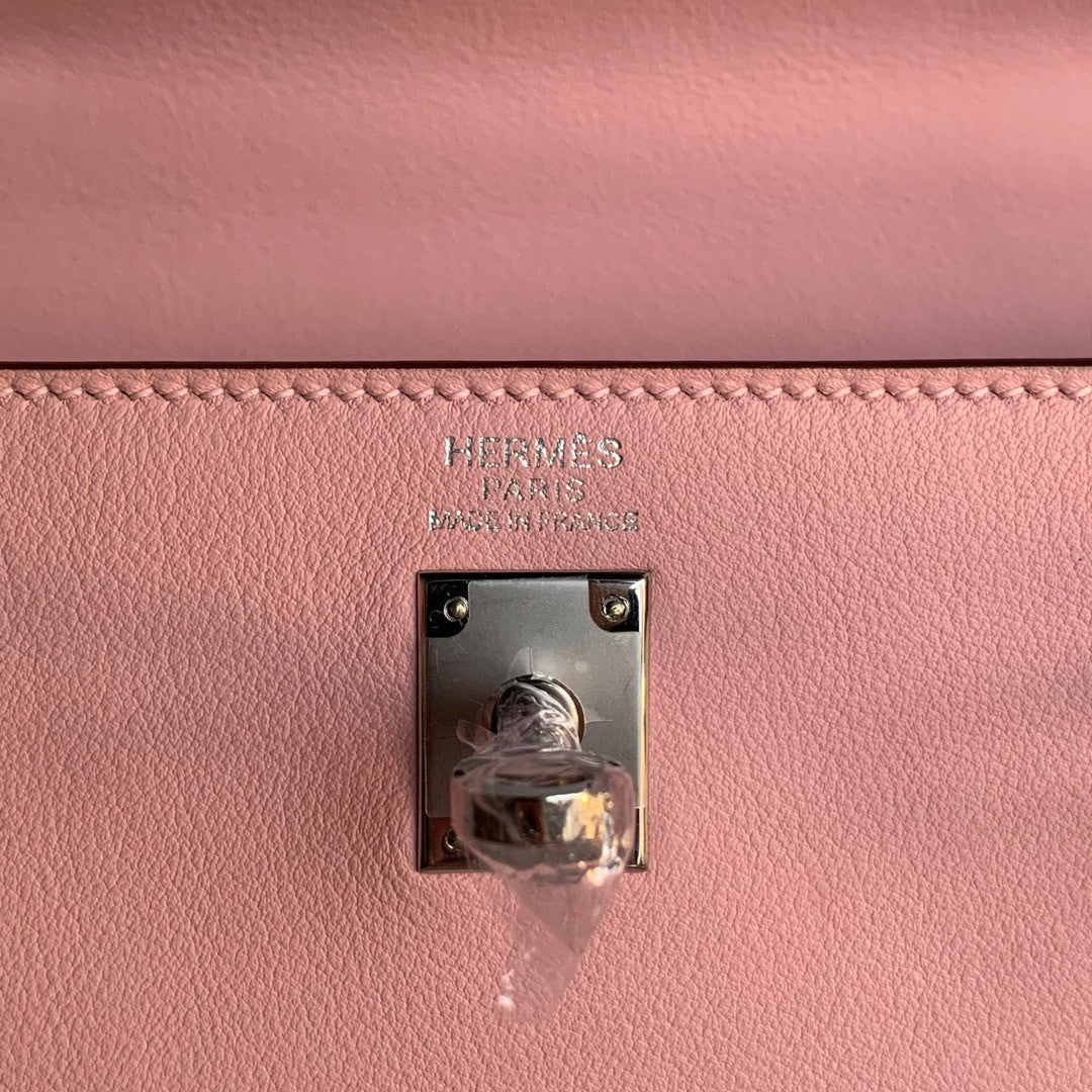 Hermès 3Q Rose Sakura  Kelly 25 Swift Palladium Hardware
