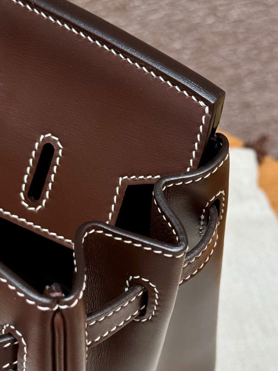 Hermes Birkin 25  Chocolate Box Leather Palladium Hardware