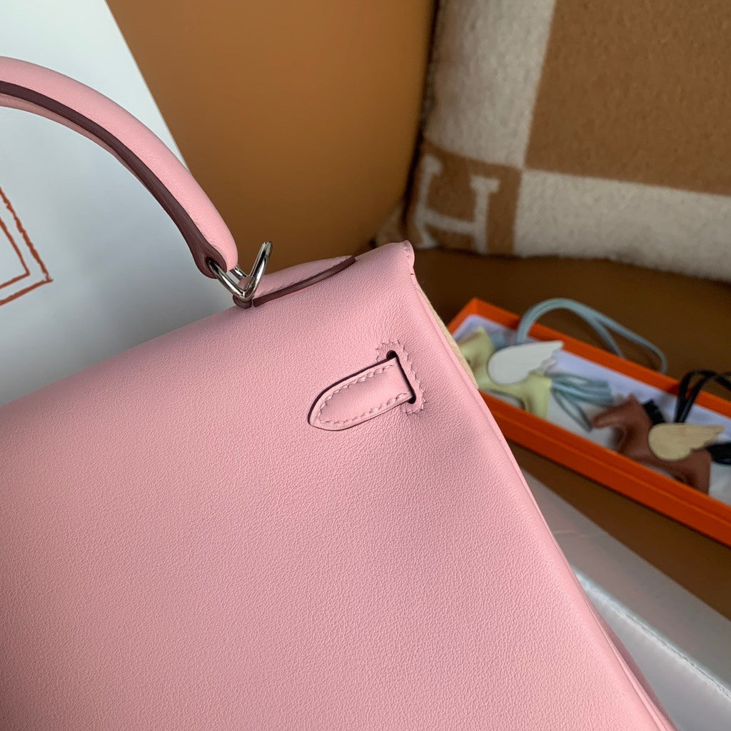 Hermès 3Q Rose Sakura  Kelly 25 Swift Palladium Hardware