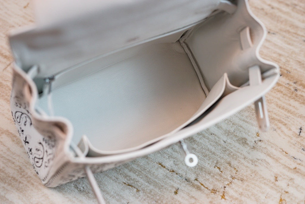 Hermes x Jay Ahr Special Edition custom-embroidering White Kelly 28 Bag Epsom Leather Palladium Hardware