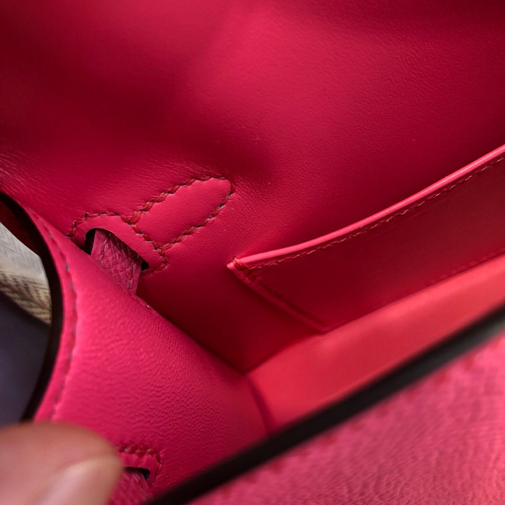 Hermès  8W Rose Azalee Mini Kelly II Epsom leather Palladium hardware