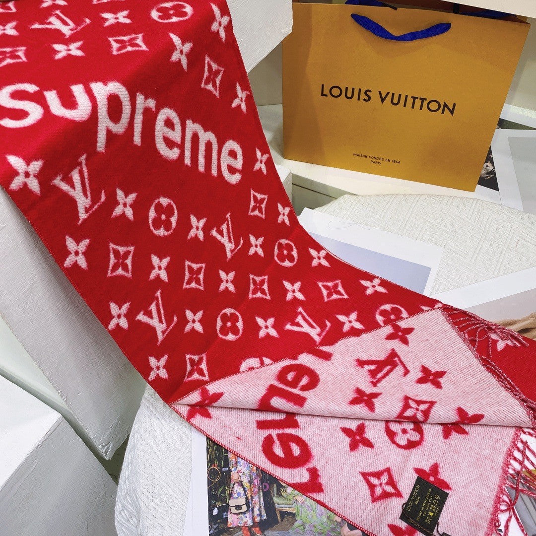 Louis Vuitton x Supreme scarf, sold with box and dust bag