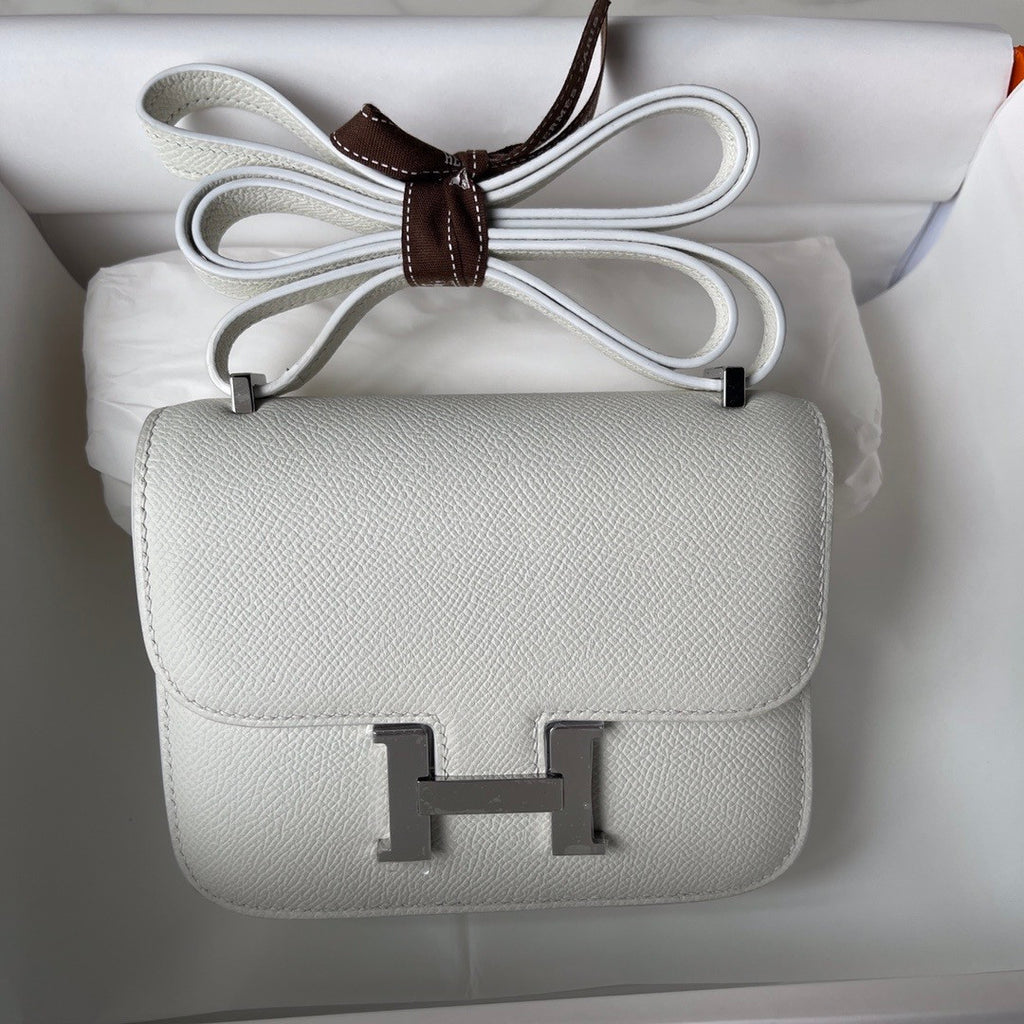 Hermès Constance micro handbag in White Epsom leather