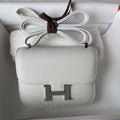 Hermès Constance micro handbag in White Epsom leather
