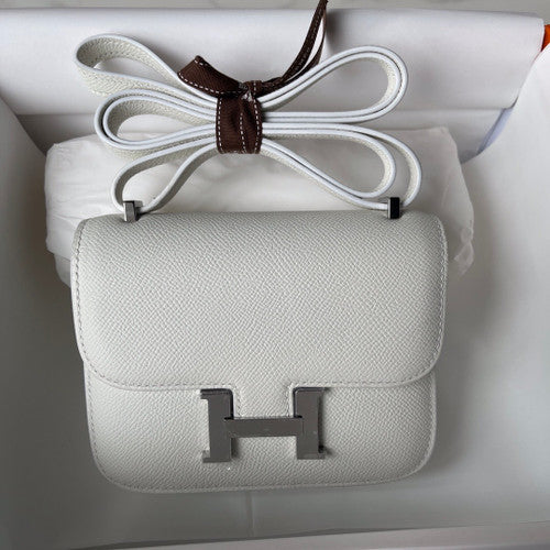 Hermès Constance micro handbag in White Epsom leather