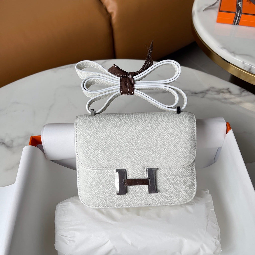 Hermès Constance micro handbag in White Epsom leather