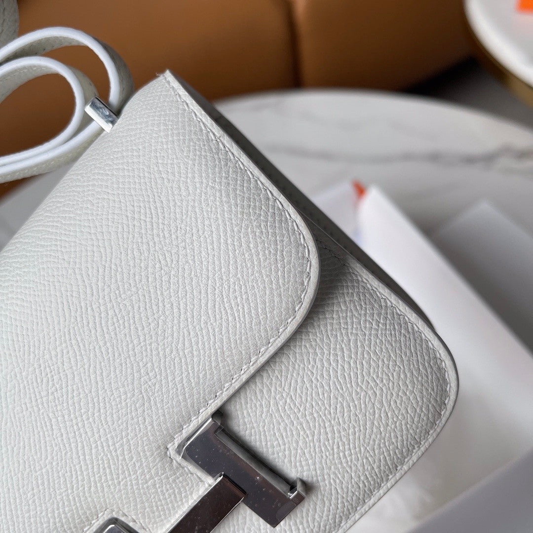 Hermès Constance micro handbag in White Epsom leather