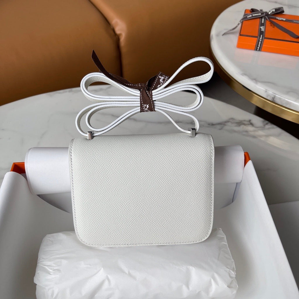 Hermès Constance micro handbag in White Epsom leather