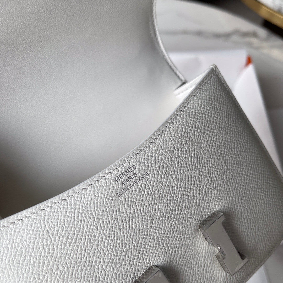 Hermès Constance micro handbag in White Epsom leather