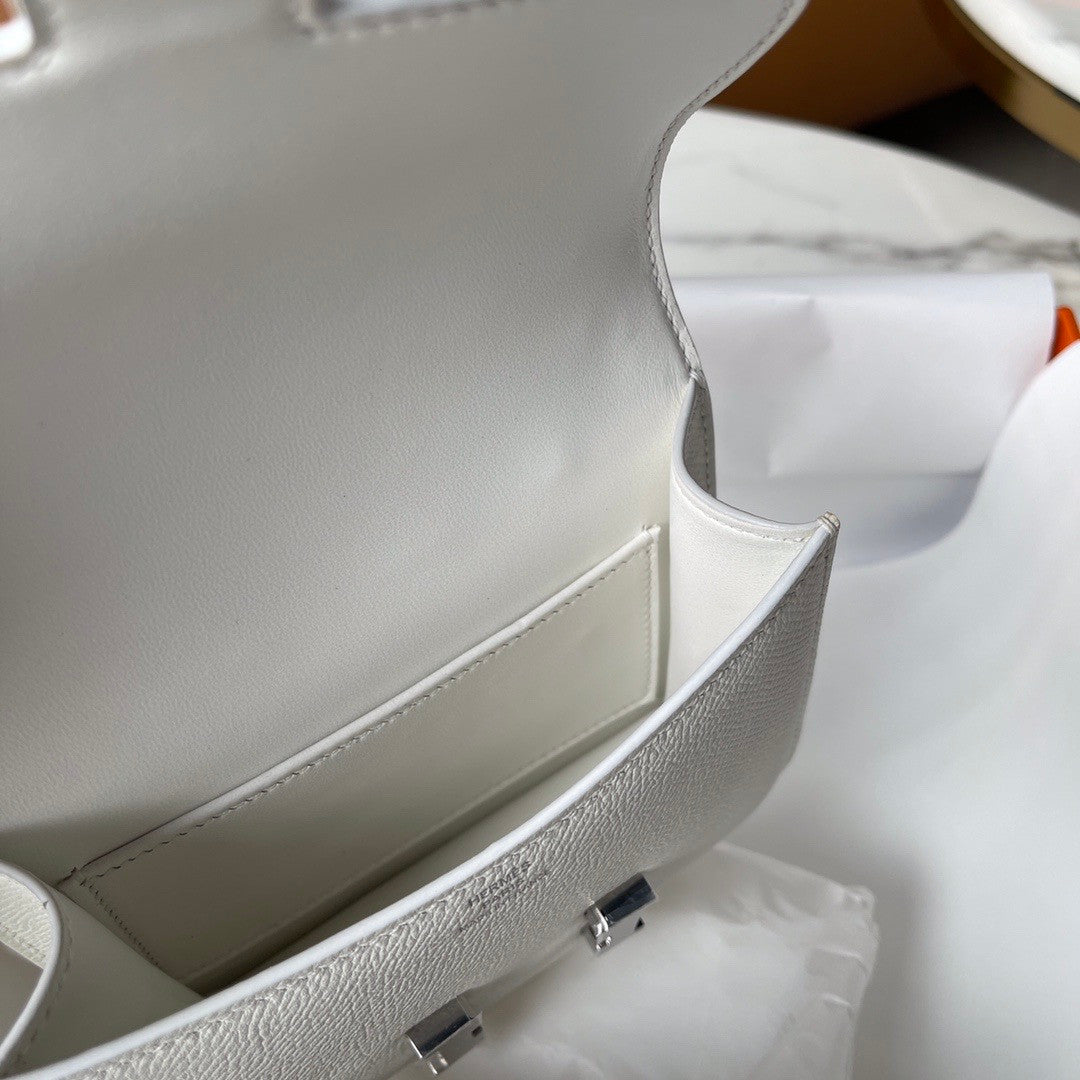 Hermès Constance micro handbag in White Epsom leather
