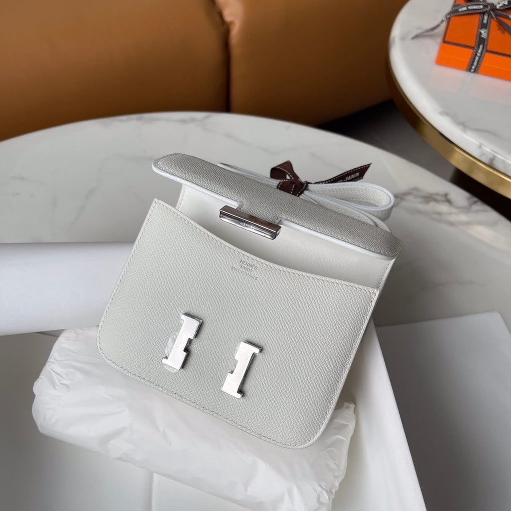 Hermès Constance micro handbag in White Epsom leather