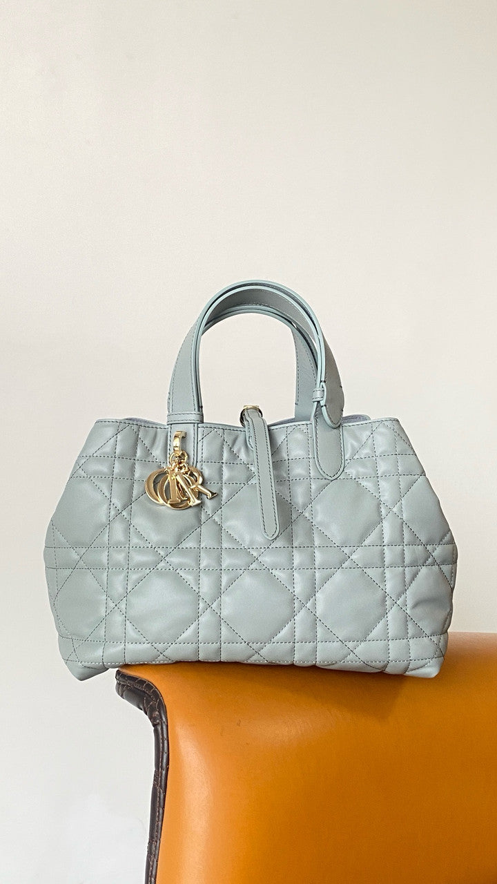 Christian Dior medium DIOR TOUJOURS BAG Blue Macrocannage Calfskin