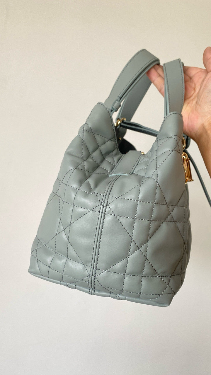 Christian Dior medium DIOR TOUJOURS BAG Blue Macrocannage Calfskin