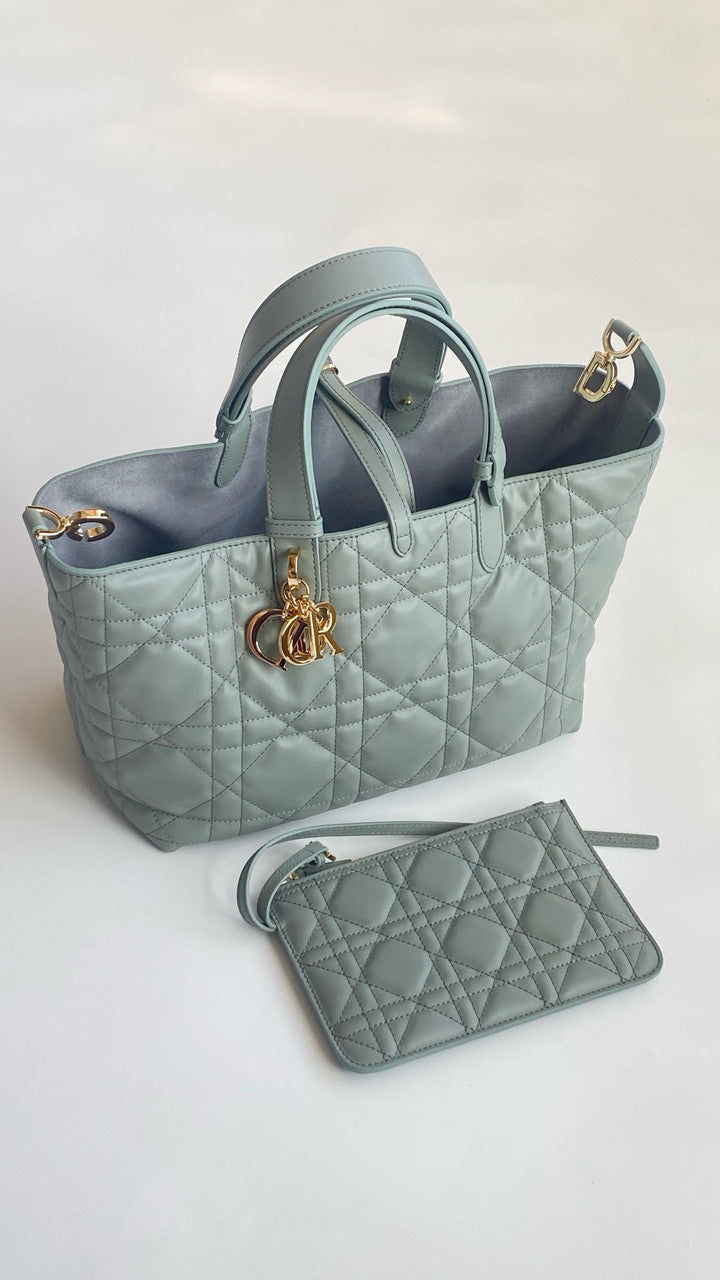 Christian Dior medium DIOR TOUJOURS BAG Blue Macrocannage Calfskin