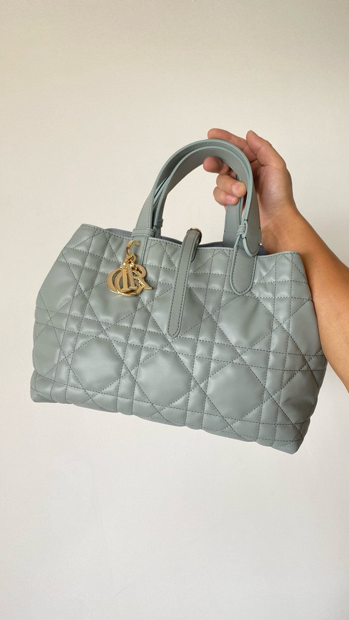 Christian Dior medium DIOR TOUJOURS BAG Blue Macrocannage Calfskin
