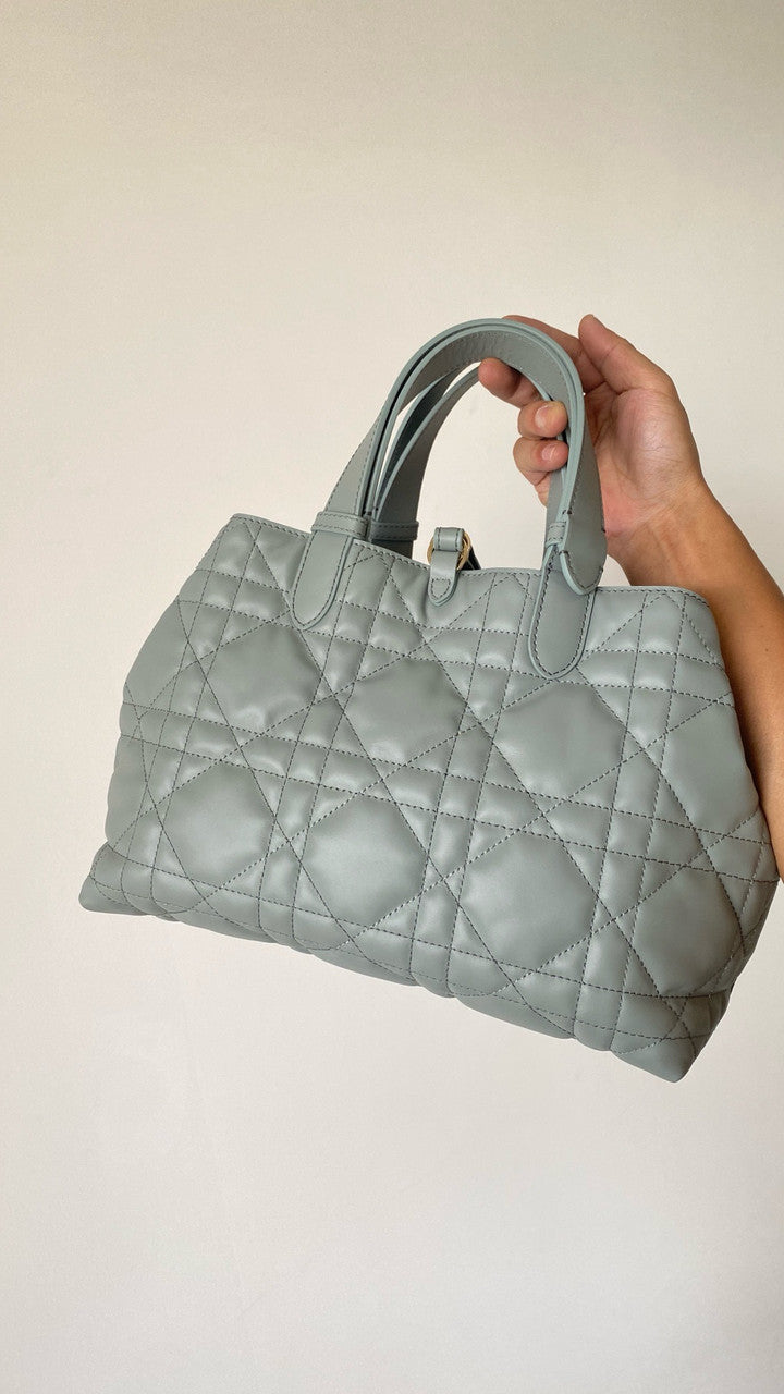 Christian Dior medium DIOR TOUJOURS BAG Blue Macrocannage Calfskin