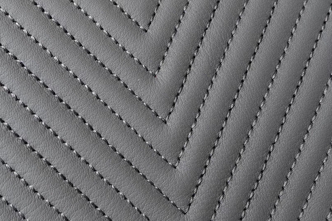 Chanel Grey Medium Chevron Boy Bag 28cm