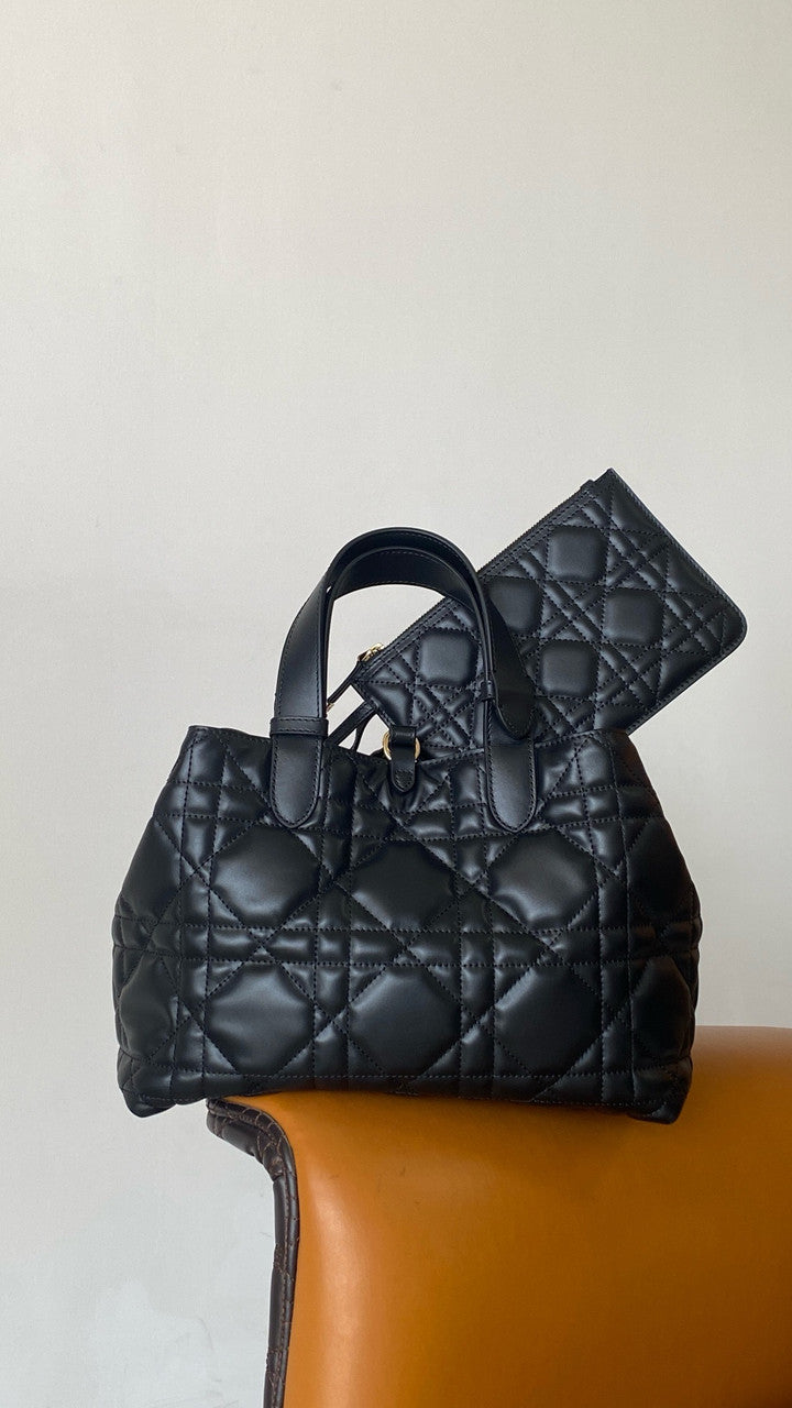 Christian Dior medium DIOR TOUJOURS BAG Black Macrocannage Calfskin