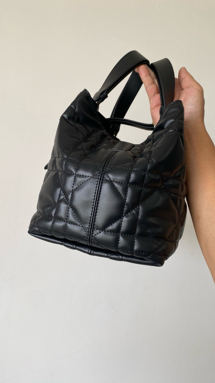 Christian Dior medium DIOR TOUJOURS BAG Black Macrocannage Calfskin