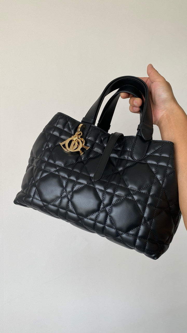 Christian Dior medium DIOR TOUJOURS BAG Black Macrocannage Calfskin