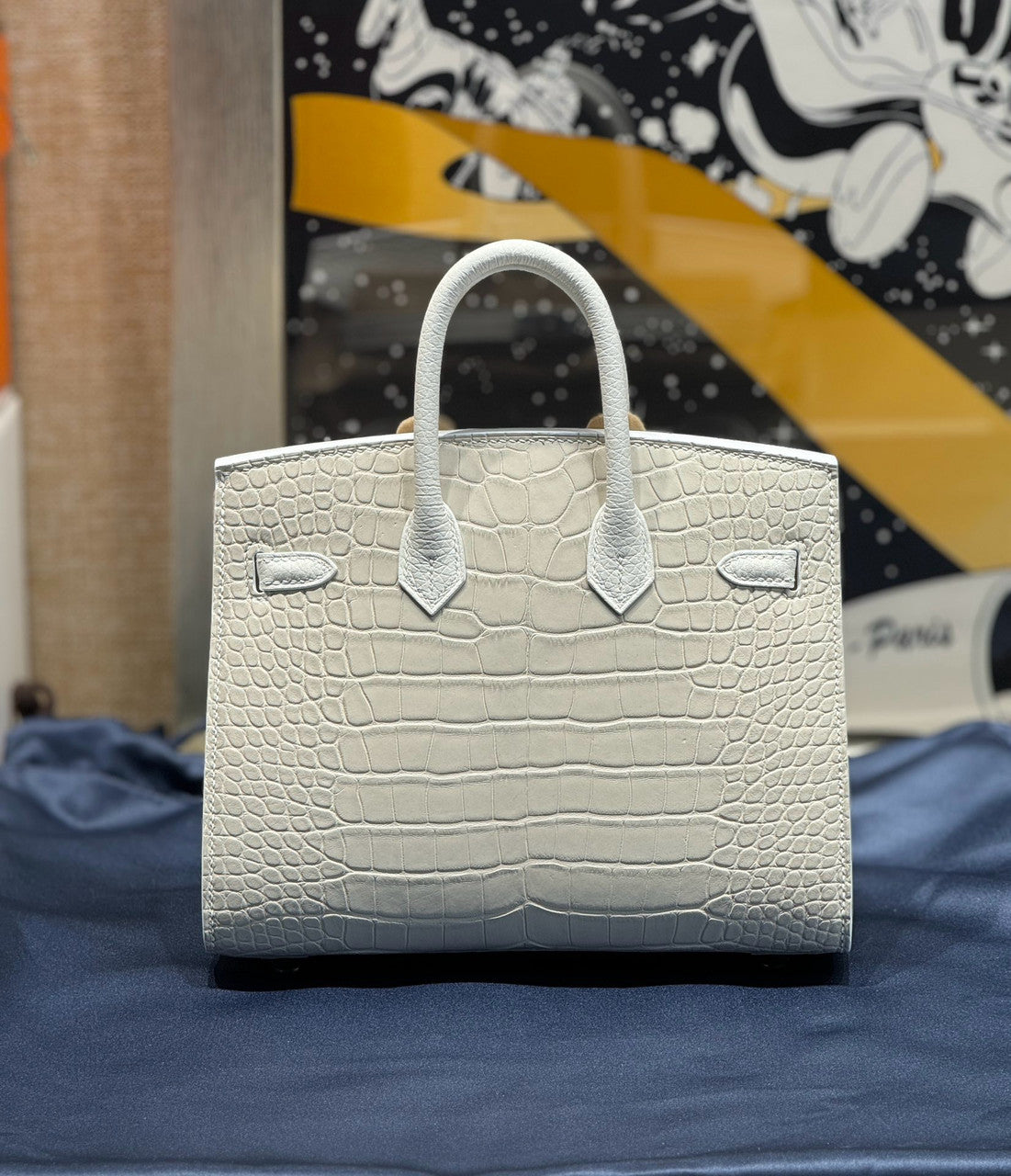 Hermes Limited Edition Birkin 20 Sellier Faubourg White Multicolor Madame, Crocodile, Epsom, Sombrero & Swift Palladium Hardware - 2019