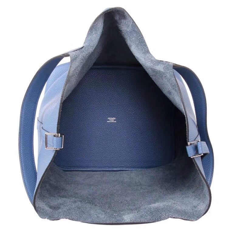 Hermes R2 Bleu Agate Picotin Lock MM Togo Leather Bag