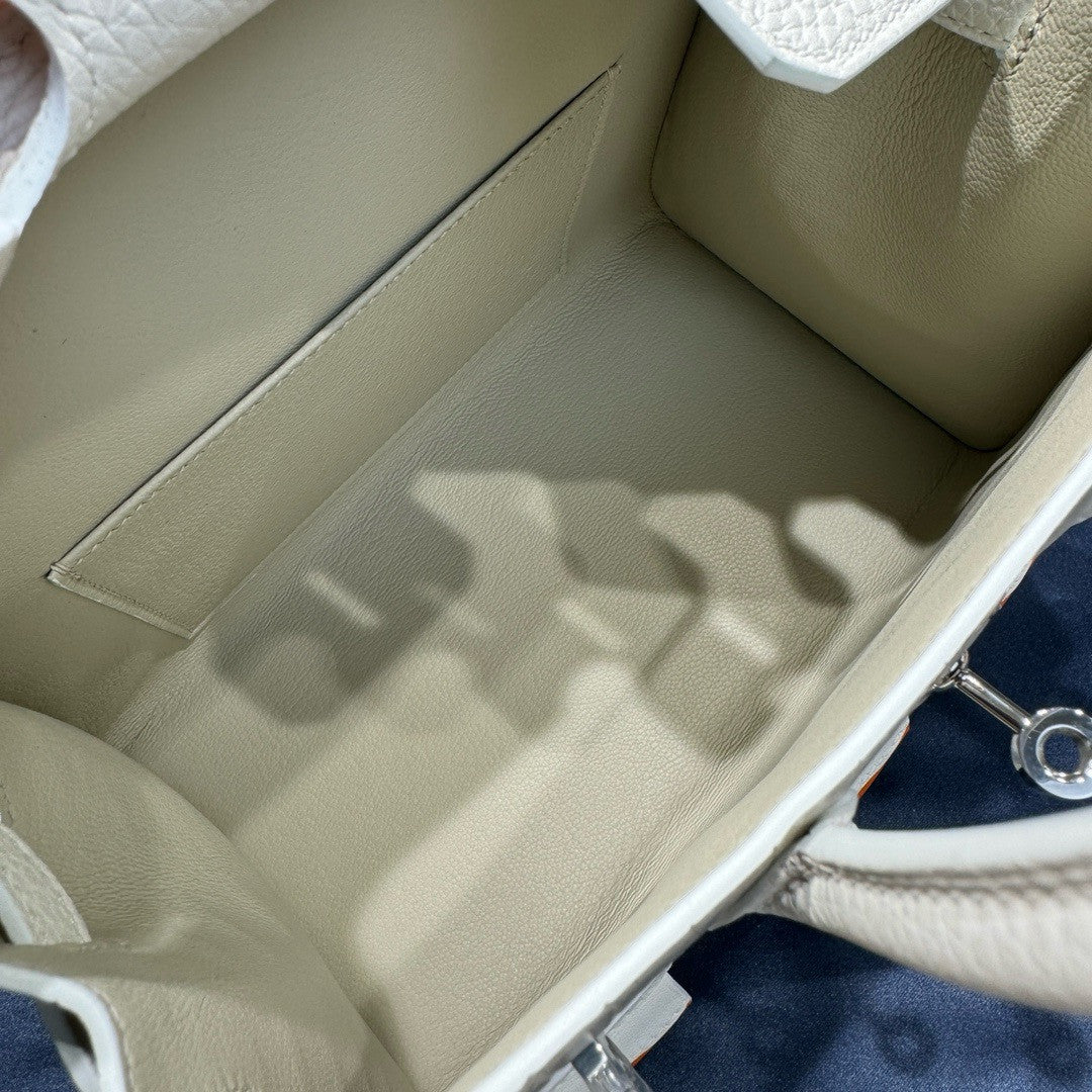 Hermes Limited Edition Birkin 20 Sellier Faubourg White Multicolor Madame, Crocodile, Epsom, Sombrero & Swift Palladium Hardware - 2019