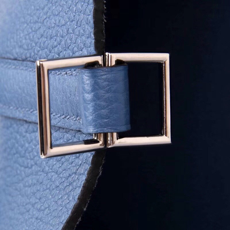 Hermes R2 Bleu Agate Picotin Lock MM Togo Leather Bag
