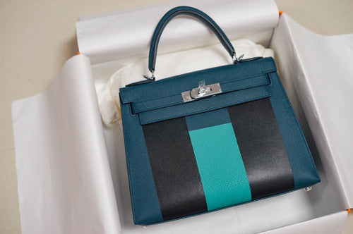 Hermes Limited Edition Green Kelly 28cm Lettre H Epsom PHW