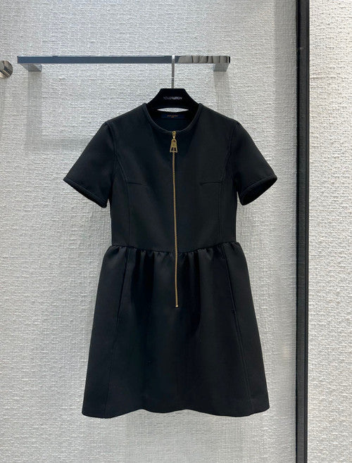 Louis Vuitton 1AB79D Zip-Up Wool-Silk Cady Dress