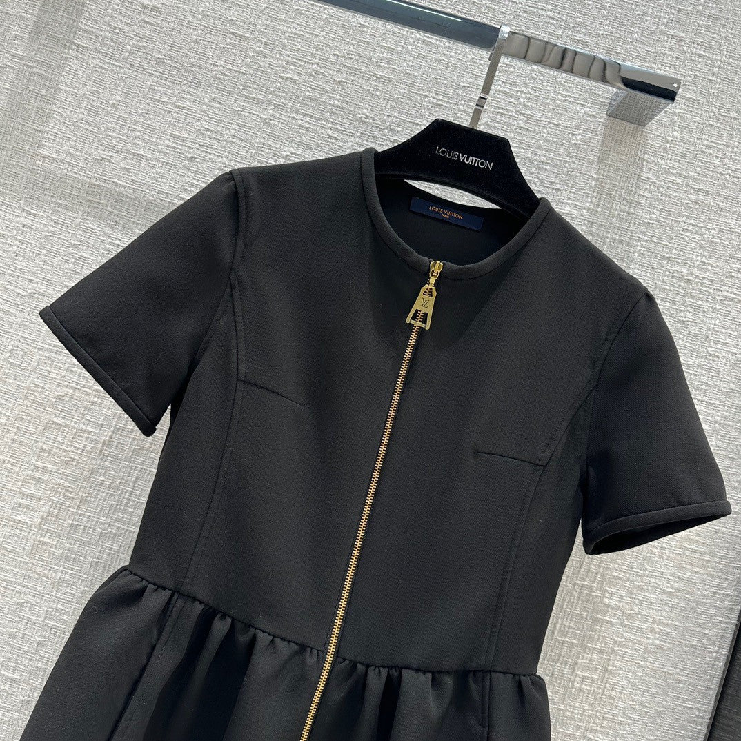 Louis Vuitton 1AB79D Zip-Up Wool-Silk Cady Dress