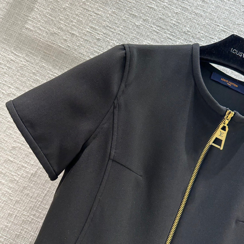 Louis Vuitton 1AB79D Zip-Up Wool-Silk Cady Dress