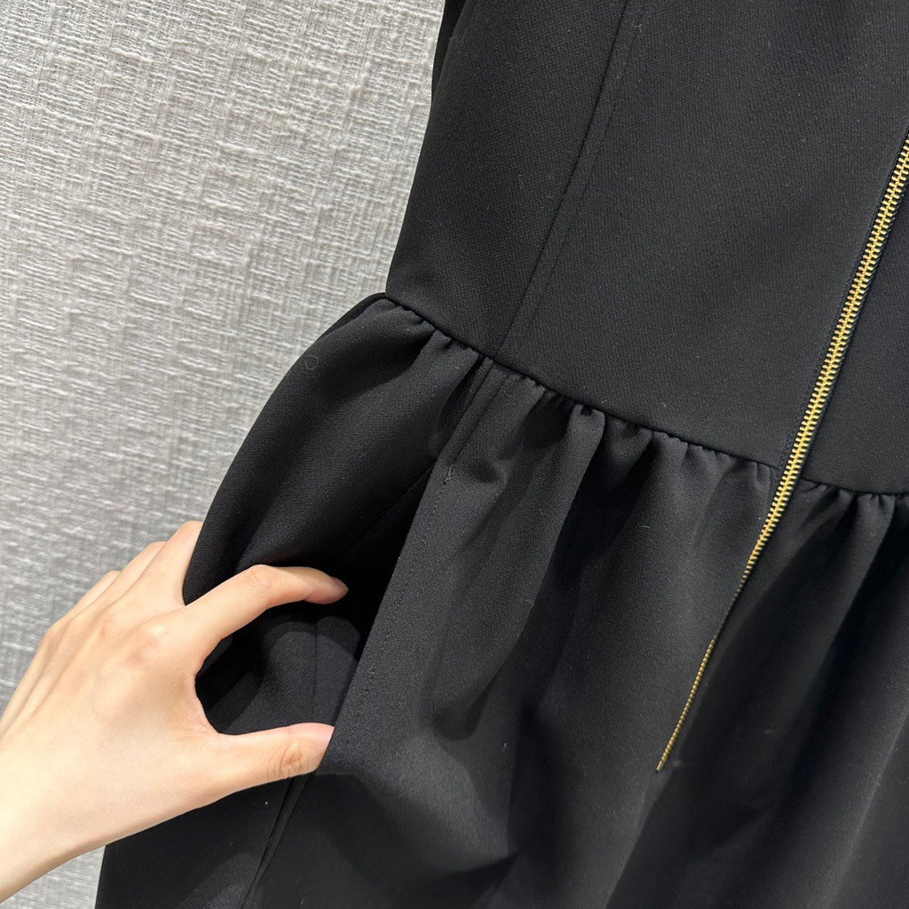 Louis Vuitton 1AB79D Zip-Up Wool-Silk Cady Dress
