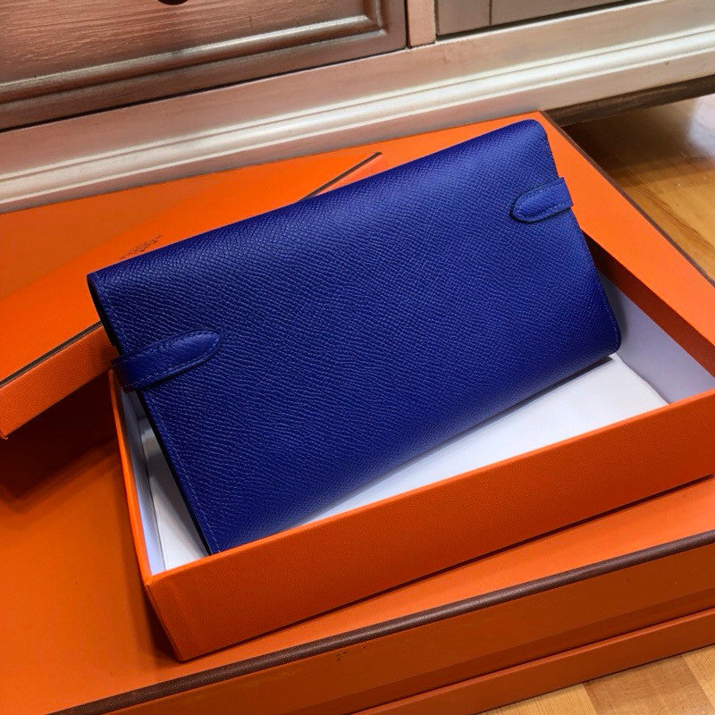 Hermes Kelly Classic wallet Bleu électrique
