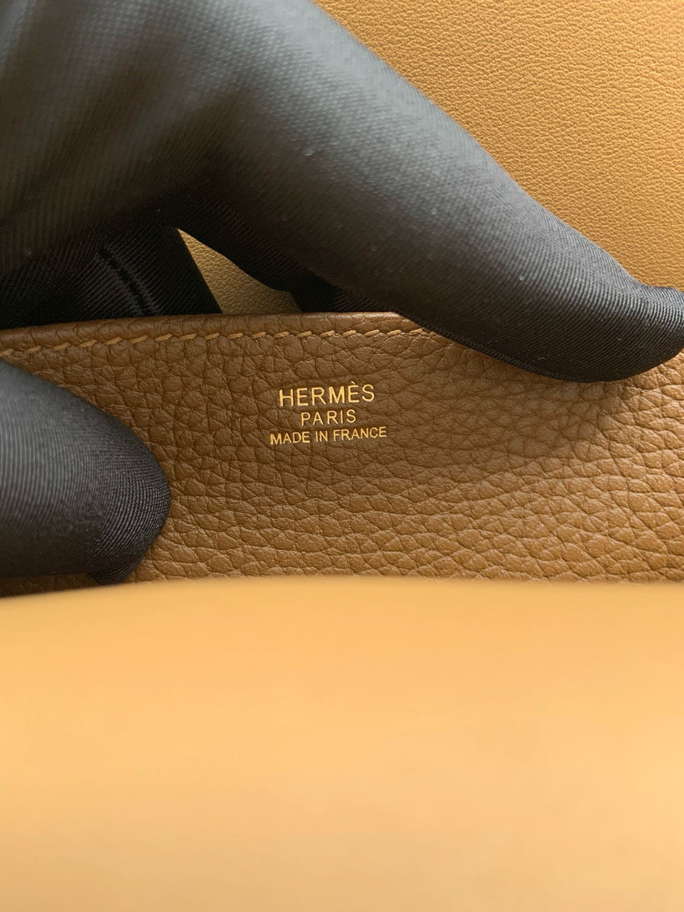 Hermes Halzan 25 Gold Clemence Gold Hardware