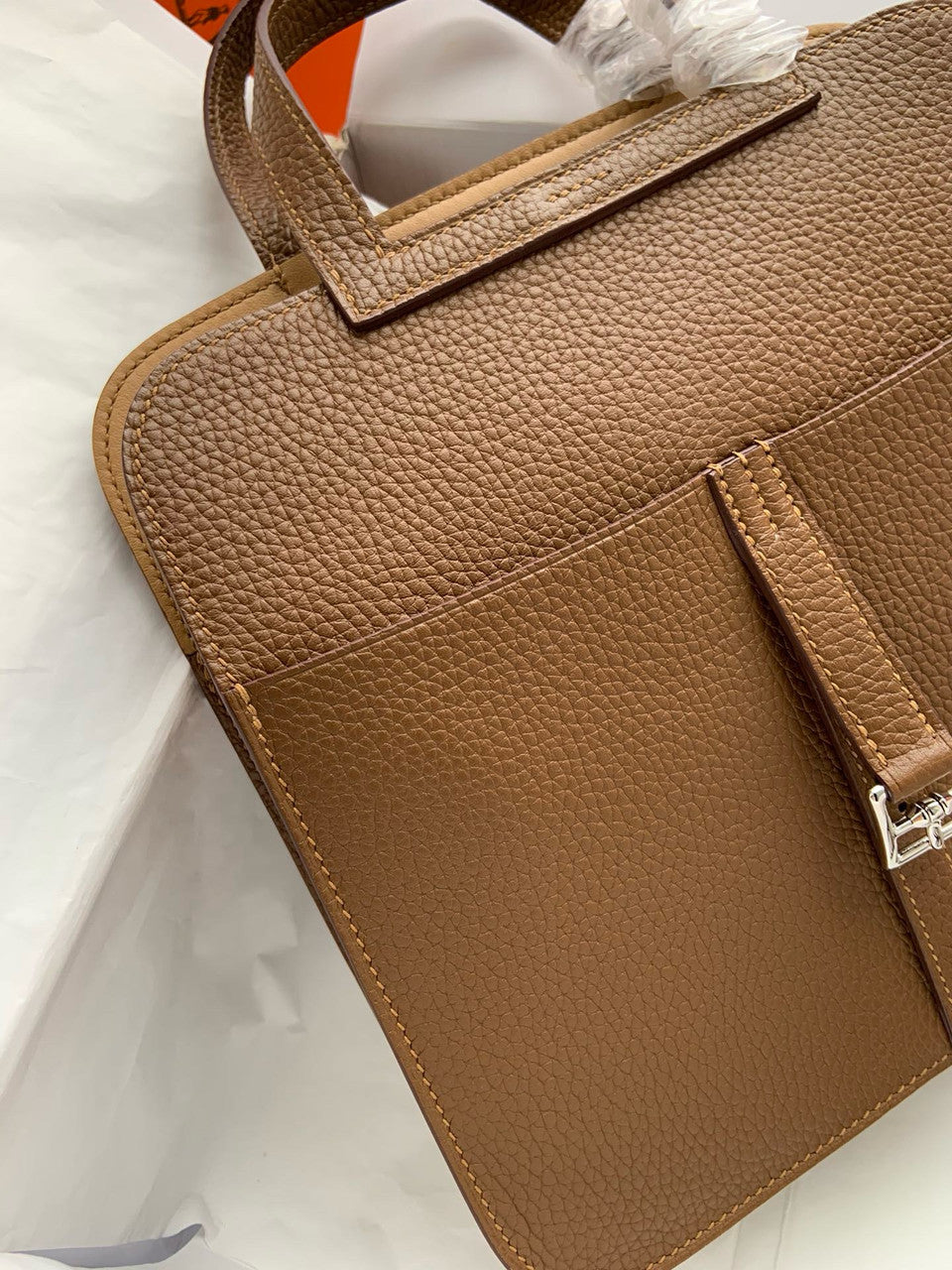 Hermes Halzan 25 Gold Clemence Palladium Hardware