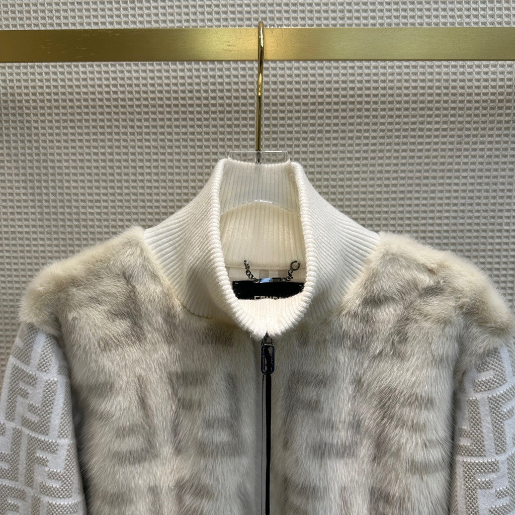Fendi Bomber jacket White mink bomber