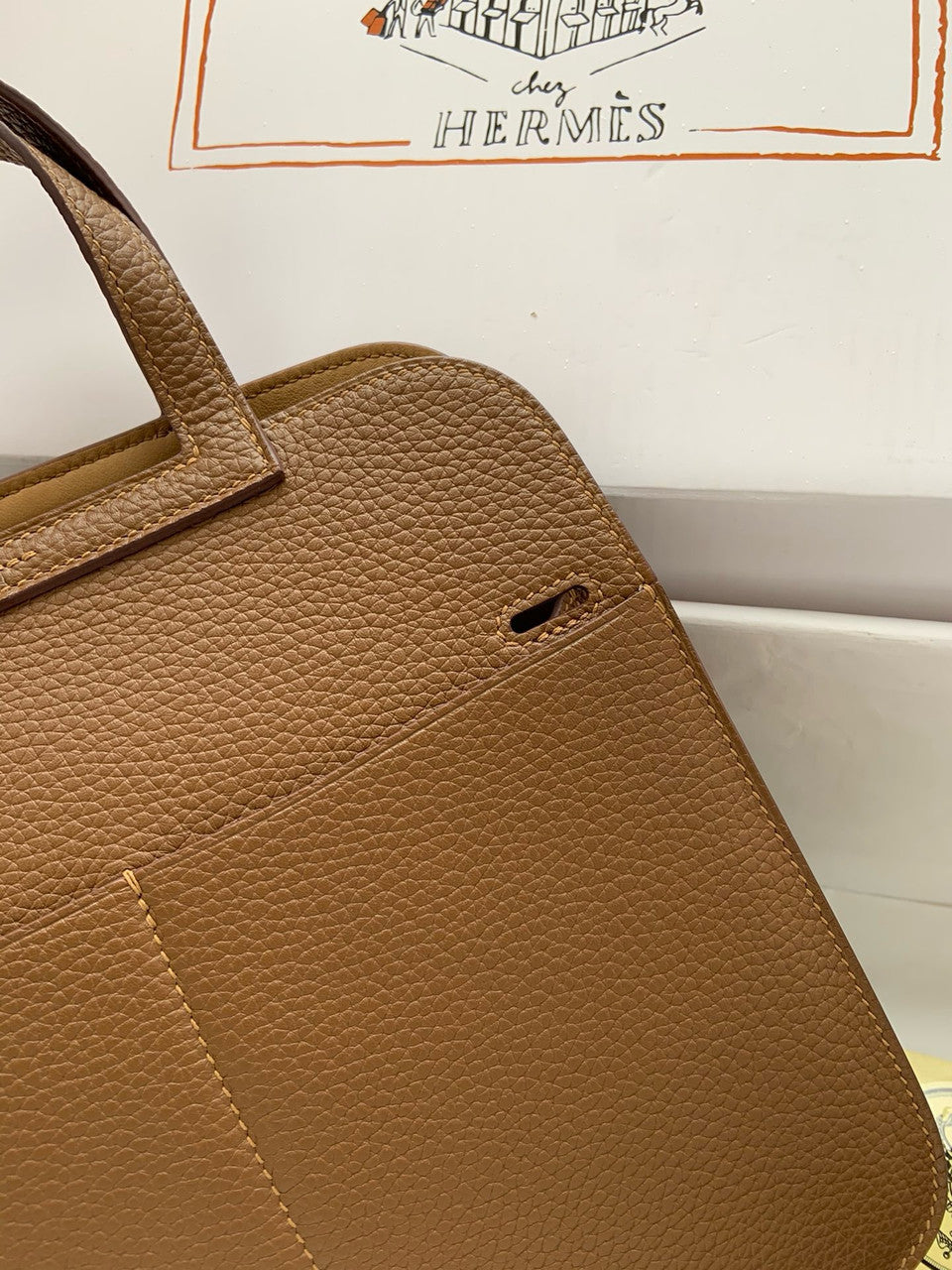 Hermes Halzan 25 Gold Clemence Palladium Hardware