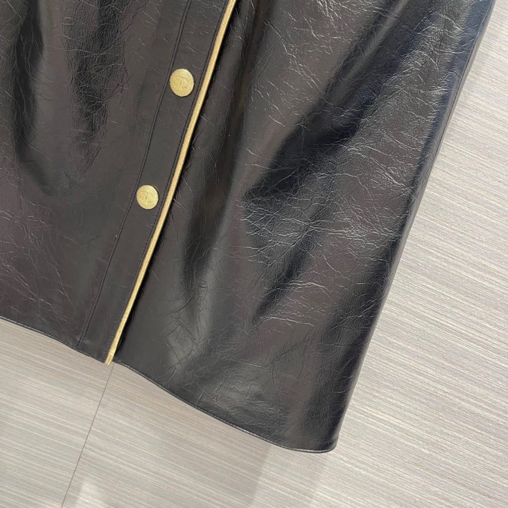 Chanel Spring-Summer 2022 Crumpled Calfskin Skirt