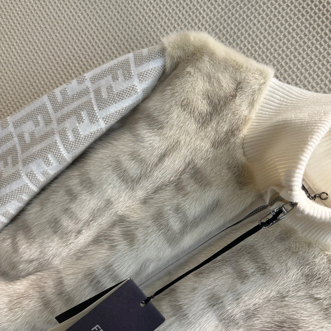 Fendi Bomber jacket White mink bomber