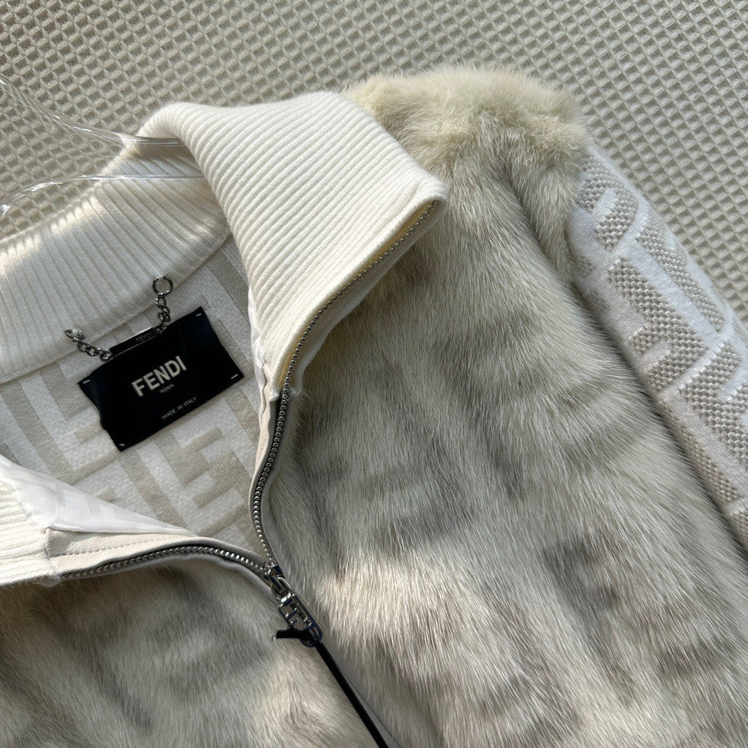 Fendi Bomber jacket White mink bomber
