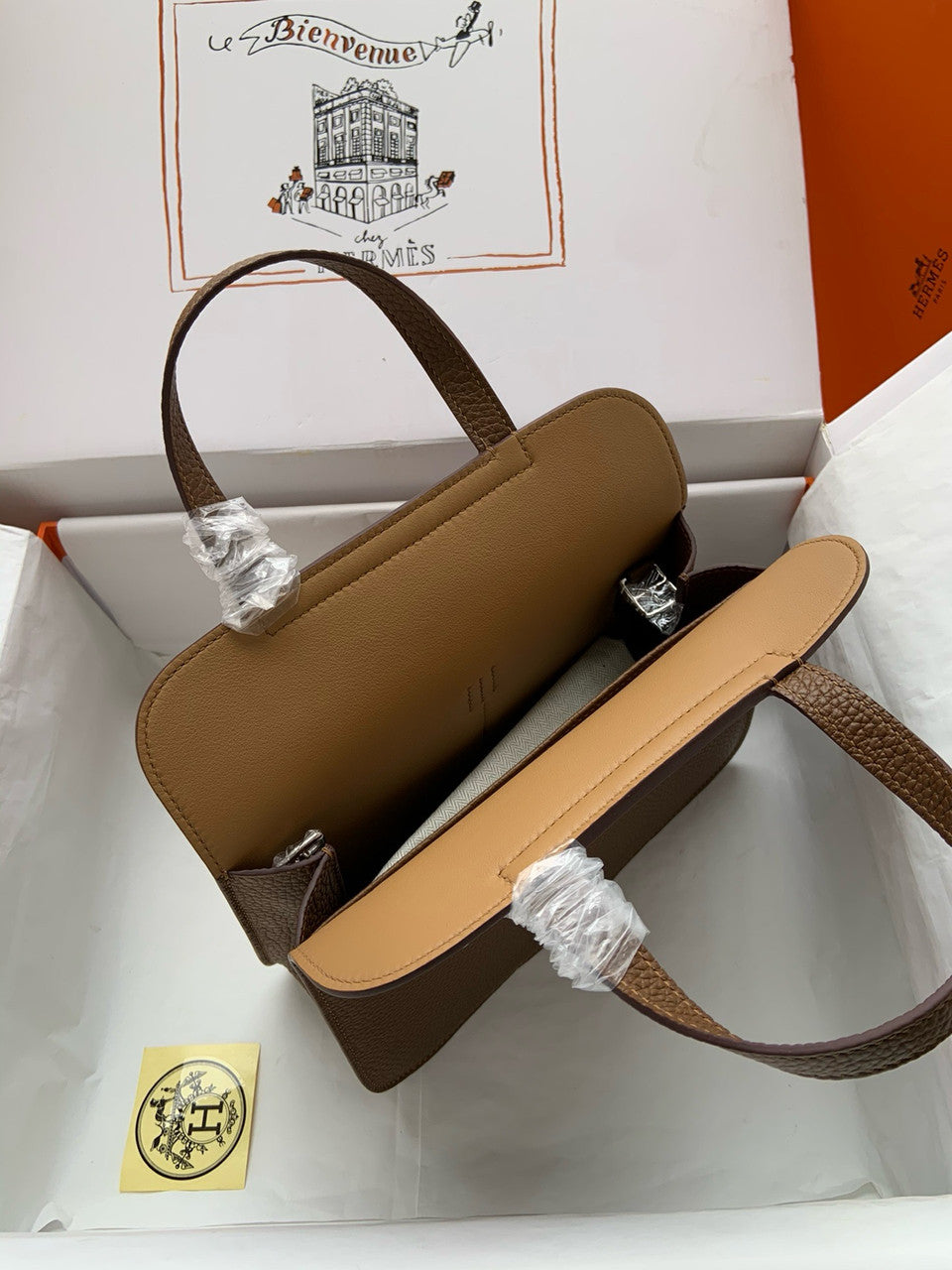 Hermes Halzan 25 Gold Clemence Palladium Hardware