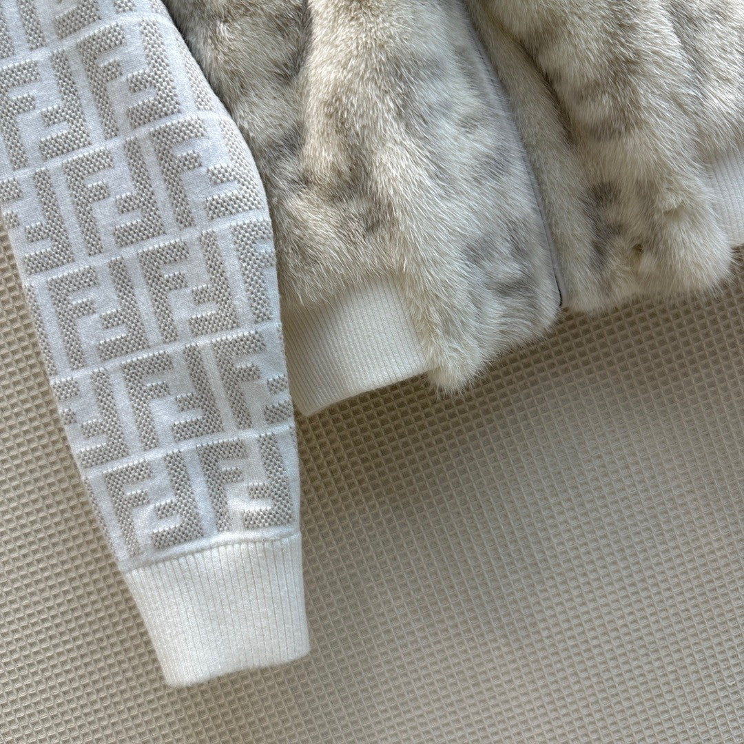 Fendi Bomber jacket White mink bomber